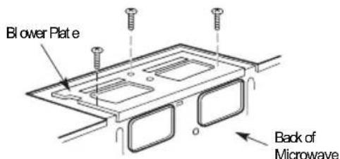 Blower Plate Back of Microwave
