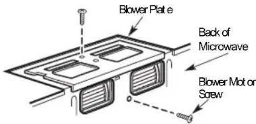 Blower Plate Back of Microwave Blower Mot or Screw