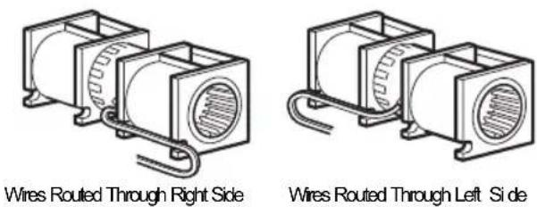 Wires Routed Through Right Side Wires Routed Through Left Side