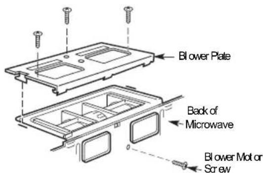 Blower Plate Back of Microwave Blower Motor Screw