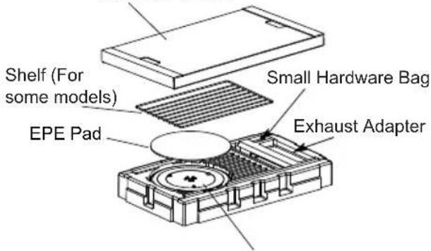Shelf (For some models) EPE Pad Small Hardware Bag Exhaust Adapter