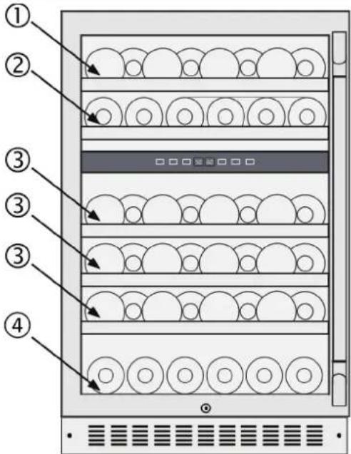 Diagram of a server rack with numbered components and directional arrows indicating flow or movement.