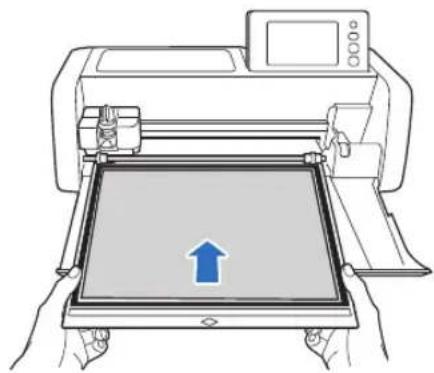 Illustration of a printer printing a tray with an upward arrow (no text or symbols)