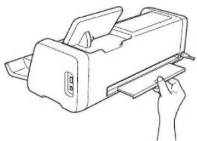 Line drawing of a hand holding a paper airplane, no text or symbols present