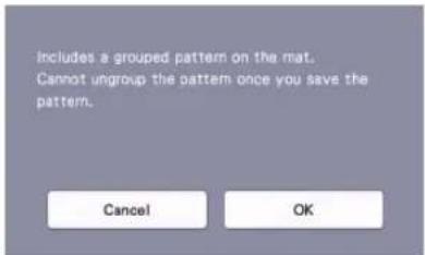 Includes a grouped pattern on the mat. Cannot ungroup the pattern once you save the pattern.