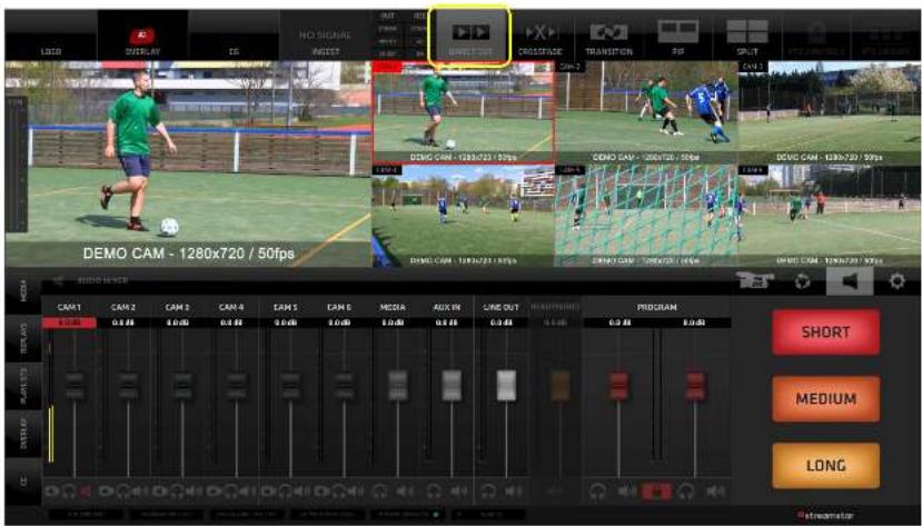 LATCH DISPLAY SE NO SIGNAL RIGER CAM 1 CAM 2 CAM 3 CAM 4 CAM 5 CAM 6 MEDIA AUX IN LINE OUT PROGRAM SHORT MEDIUM LONG DEMO CAM - 1280x720 / 50fps DEMO CAM - 1280x720 / 50fps DEMO CAM - 1280x720 / 50fps DEMO CAM - 1280x720 / 50fps DEMO CAM - 1280x720 / 50fps DAUDO NAME MEDIA CAM 1 CAM 2 CAM 3 CAM 4 CAM 5 CAM 6 MEDIA AUX IN LINE OUT PROGRAM SHORT MEDIUM LONG