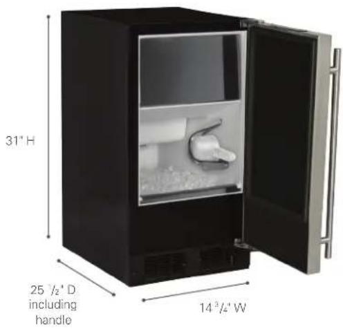 31" H 25 ½" D including handle 14³/²" W