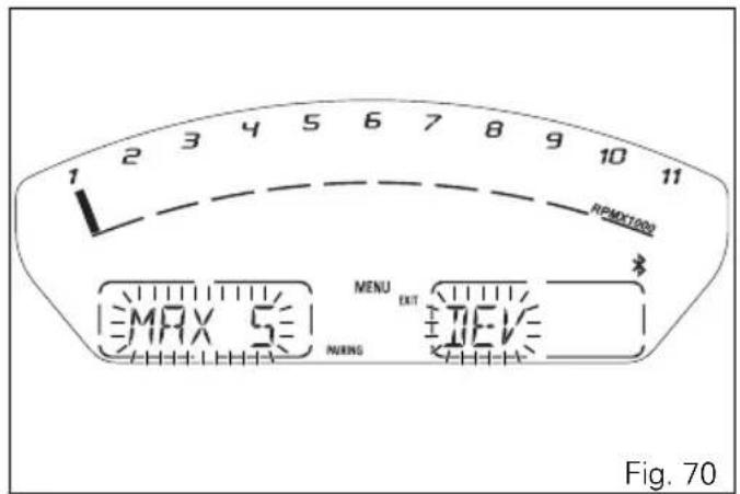 1 2 3 4 5 6 7 8 9 10 11 REM0CT1000 * MENU EXIT DEV MAX 53 NURENS Fig. 70
