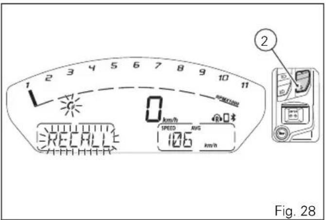 1 2 3 4 5 6 7 8 9 10 11 1 0 km/h SPEED AVG RECALL 106 km/h Fig. 28