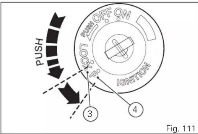 PUSH LOCK PUSH OFF ON IGNITION 3 4 Fig. 111