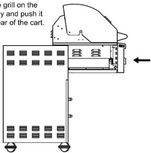 e grill on the y and push it ear of the cart.