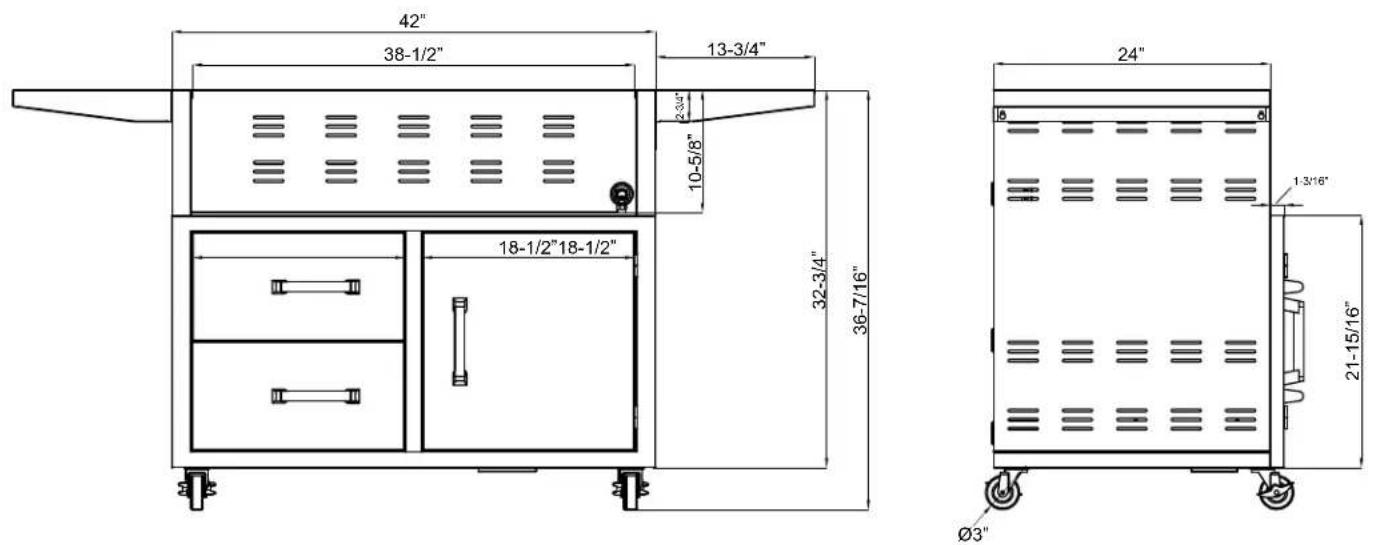 EDGESTAR GRL420IBBNG - Cart for GRL420IBBNG / GRL420IBBLP (42" Grill Models) - 1