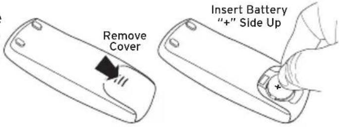 Remove Cover Insert Battery "+" Side Up