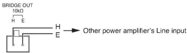 BRIDGE OUT 10kΩ H E H E → Other power amplifier's Line input