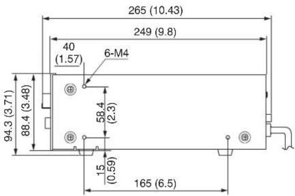 265 (10.43) 249 (9.8) 40 (1.57) 6-M4 58.4 (2.3) 88.4 (3.48) 94.3 (3.71) 15 (0.59) 165 (6.5)
