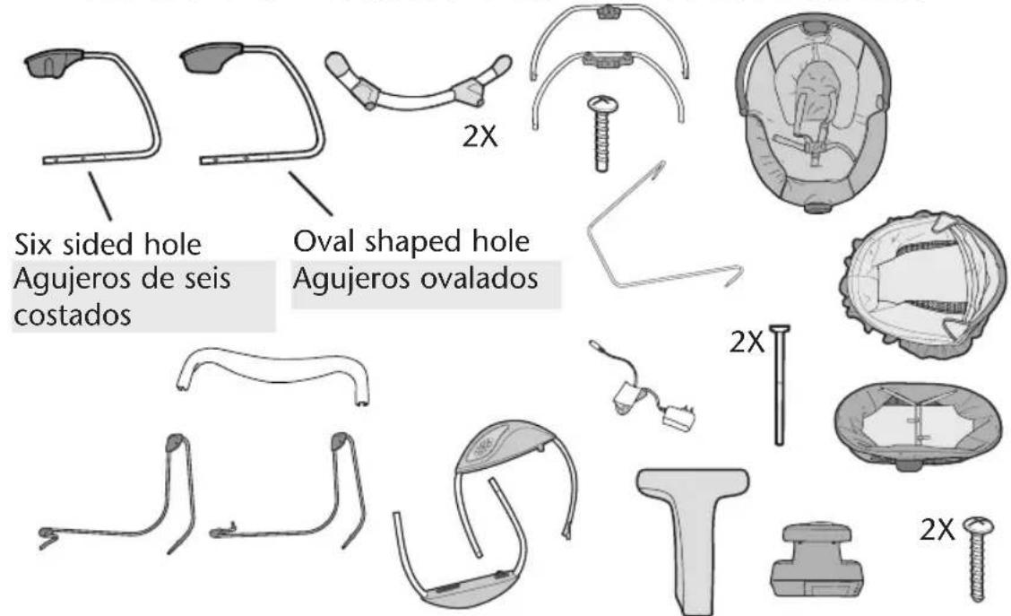Six sided hole Agujeros de seis costados Oval shaped hole Agujeros ovalados 2X 2X 2X 2X