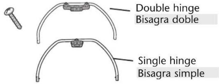 Double hinge Bisagra doble Single hinge Bisagra simple