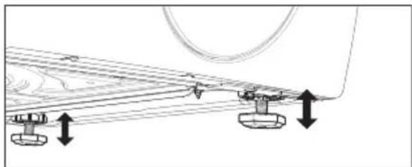 Technical diagram showing mechanical assembly with two mounting points and directional arrows (no text or labels)