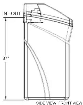 IN - OUT 37" SIDE VIEW FRONT VIEW