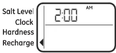 Salt Level Clock Hardness Recharge 2:00 AM