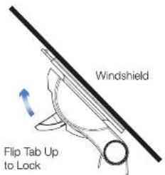 Windshield Flip Tab Up to Lock