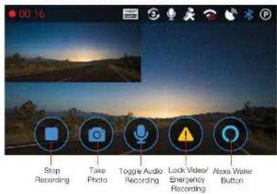 00:16 Stop Recording Take Photo Toggle Audio Recording Lock Video/ Emergency Recording Alexa Wake Button