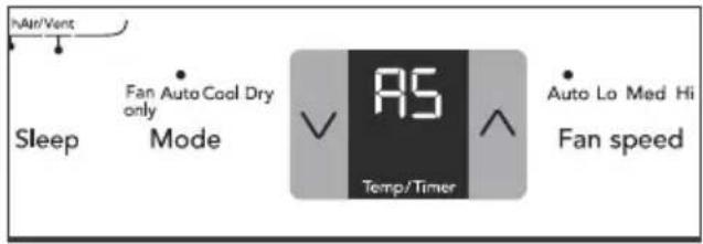 Air/Vent Sleep Fan Auto Cool Dry only Mode RS Temp/Timer Auto Lo Med Hi Fan speed