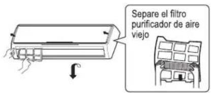 Separé el filtro purificador de aire viejo