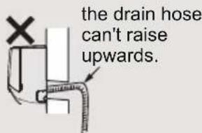 the drain hose can't raise upwards.