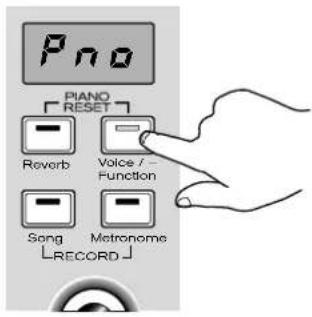 PNO PIANO [RESET] Reverb Voice / - Function Song Record Metronome