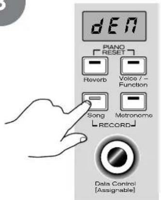 dEN PIANO RESET Reverb Voice / - Function Song Motronome RECORD Data Control [Assignable]