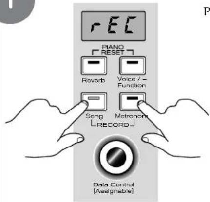 REC PIANO RESET Reverb Voice / - Function Song Metronom RECORD Data Control [Assignable]