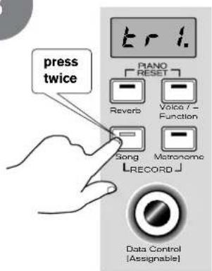press twice Piano [RESET] Reverb Voice / Function Song Matronome [RECORD] Data Control [Assignable]
