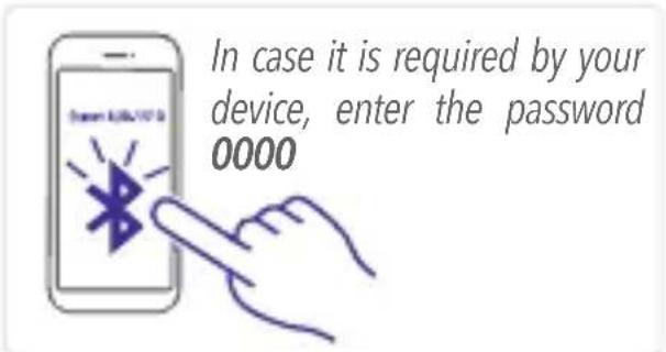 In case it is required by your device, enter the password 0000