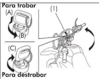 Para trabar (A) (B) (C) Para destrabar (1)
