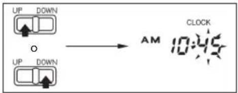 UP DOWN OP DOWN → AM 10:45 CLOCK