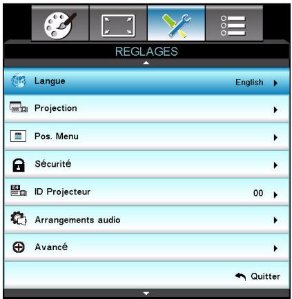 OPTOMA HD36 - REGLAGES - 1