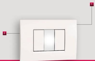 Simple diagram of a white rectangular box with three internal compartments, connected by two labeled arrows (no text or symbols on the box itself)