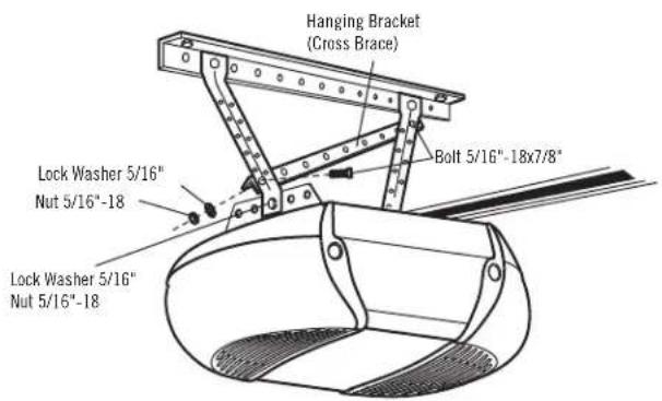 Hanging Bracket (Cross Brace) Bolt 5/16"-18x7/8" Lock Washer 5/16" Nut 5/16"-18 Lock Washer 5/16" Nut 5/16"-18