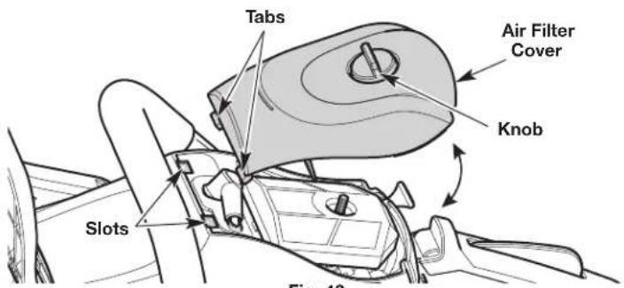 Tabs Air Filter Cover Knob Slots Fig. 49