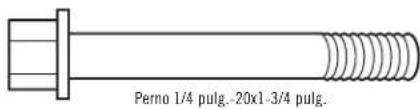 Perno 1/4 pulg.-20x1-3/4 pulg.