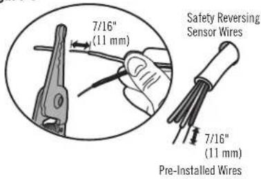 Safety Reversing Sensor Wires 7/16" (11 mm) 7/16" (11 mm) Pre-Installed Wires