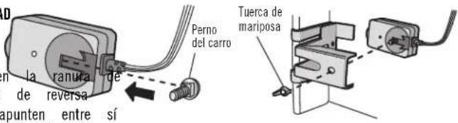 Perno del carro ranura de reversa apunten entre sí Tuerca de mariposa