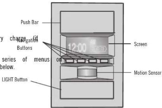 Push Bar y charge lift Navigation Buttons series of menus below. LIGHT Button 12:00 AM Screen Motion Sensor