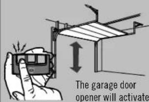 The garage door opener will activate