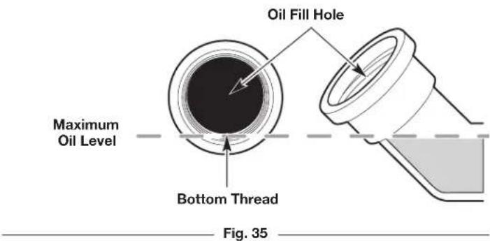 Oil Fill Hole Maximum Oil Level Bottom Thread Fig. 35