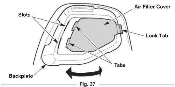 Slots Air Filter Cover Lock Tab Tabs Backplate Fig. 37