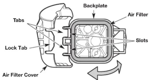 Backplate Air Filter Slots Lock Tab Tabs Air Filter Cover