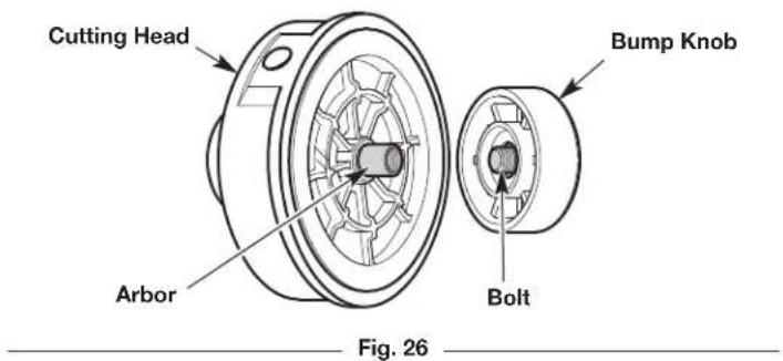 Cutting Head Bump Knob Arbor Bolt Fig. 26