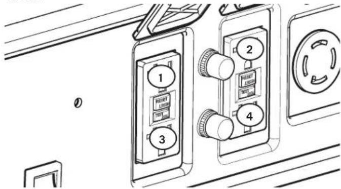 Technical diagram showing labeled electrical switch components with numbered parts and connection details